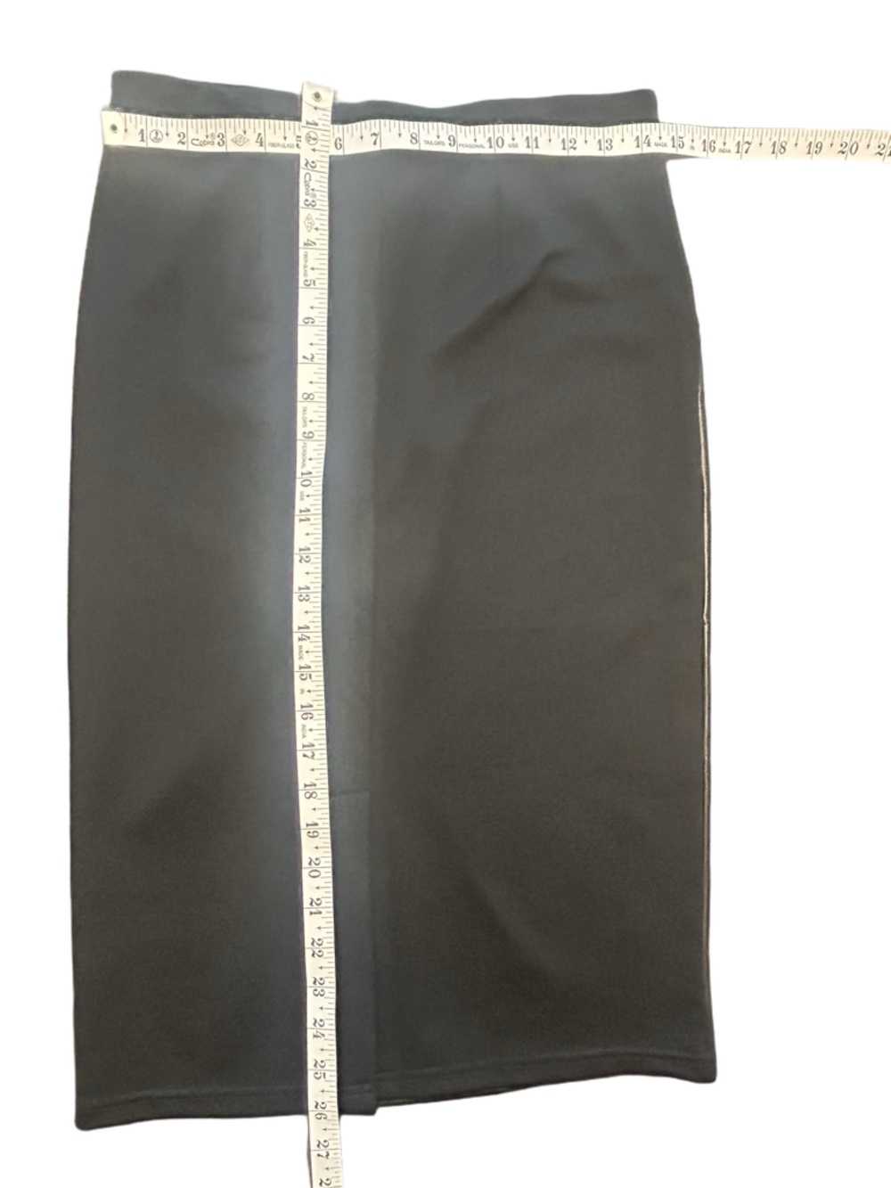 Ellen Tracy vegan leather black modern professional edgy chic Ponte skirt XS - Picture 7 of 8